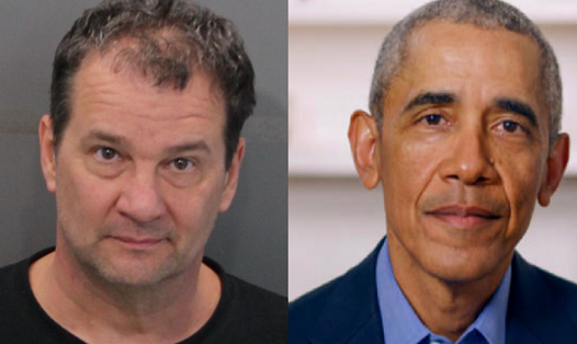 Robert Joseph Hallick (trái) giả mạo ông Barack Obama để xin giấy phép sử dụng súng. Ảnh: Nhà tù Hamilton/Getty.
