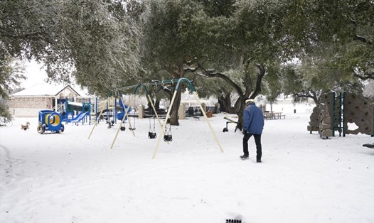 Băng tuyết ở Texas, Mỹ. Ảnh: AFP.