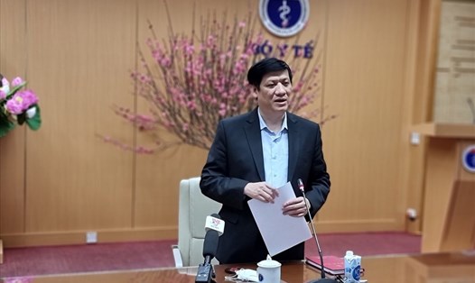 Bộ trưởng Bộ Y tế Nguyễn Thanh Long phát biểu tại cuộc họp. Ảnh: Tuấn Dũng