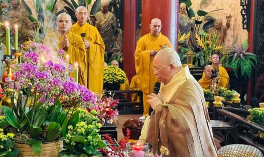 Chùa Viên Giác sẽ trì tụng kinh trong pháp hội Dược Sư nội bộ, không tổ chức cho Phật tử và người dân. Ảnh: H.Diệu