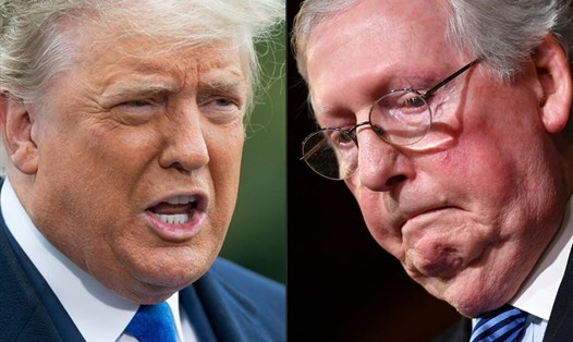 Gần 50% cử tri Đảng Cộng hòa bày tỏ sự trung thành với ông Donald Trump. Trong ảnh ông Donald Trump (trái) và lãnh đạo thiểu số Thượng viện Mitch McConnell. Ảnh: AFP.