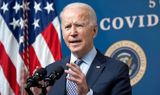 Tổng thống Mỹ Joe Biden phát biểu trong sự kiện tại tòa nhà Văn phòng Điều hành Eisenhower ở Washington D.C. Ảnh: AFP