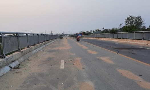 Cầu Lai Phước II - nơi xảy ra vụ tai nạn liên hoàn. Ảnh: HT.