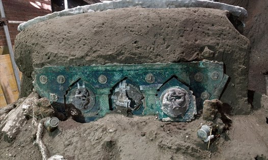 Dấu vết khảo cổ được phát hiện ở Pompeii, Italia. Ảnh: AFP
