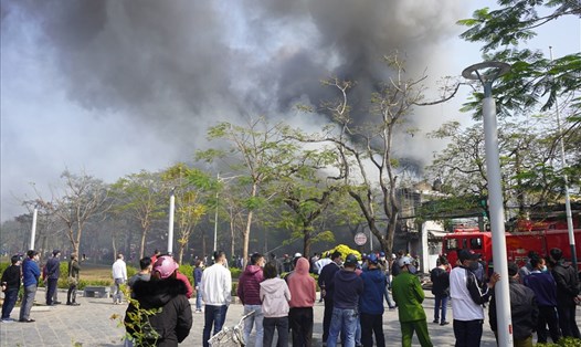 Một vụ cháy xảy ra tại đường Trần Phú (Ngô Quyền, Hải Phòng). Ảnh MD