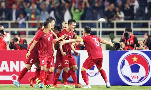 Tuyển Việt Nam đang dẫn đầu bảng G vòng loại World Cup 2022 với 11 điểm/5 trận. Ảnh: VFF.