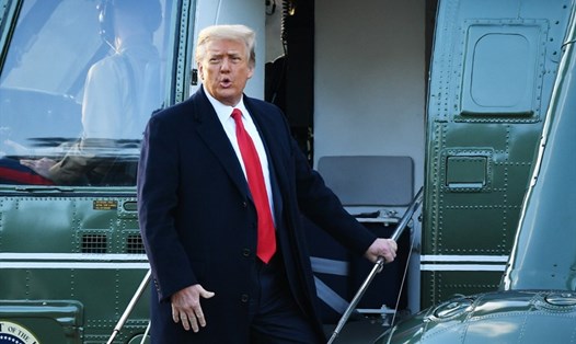 Tổng thống Donald Trump rời Nhà Trắng hôm 20.1.2021. Ảnh: AFP.