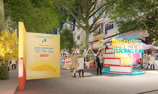 Phối cảnh Lễ hội Đường sách Tết Tân Sửu - Năm 2021. Ảnh: BTC