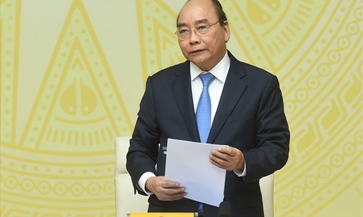 Thủ tướng Nguyễn Xuân Phúc phát biểu tại Hội nghị. Ảnh: Quang Hiếu