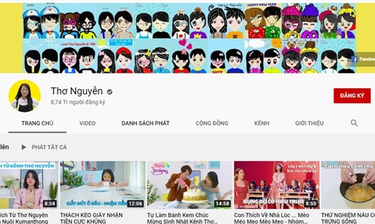 Một kênh YouTube có tên Thơ Nguyễn đã tăng tải các video nhảm, nội dung "xấu xí" gần đây. Ảnh: Lương Hạnh.