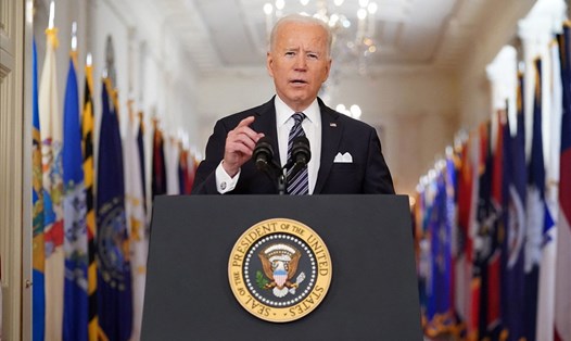 Tổng thống Joe Biden có bài phát biểu đầu tiên vào "khung giờ vàng" tối 11.3. Ảnh: AFP