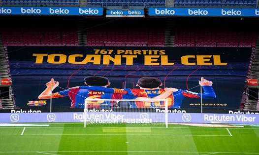 Lionel Messi cùng Xavi Hernandez có 767 trận đấu cho câu lạc bộ Barcelona. Ảnh: AFP