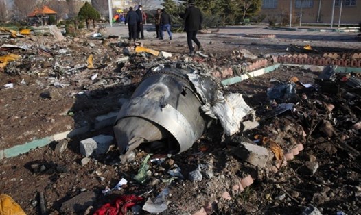 Hiện trường vụ Iran bắn hạ máy bay Ukraina. Ảnh: AFP