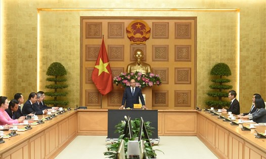 Thủ tướng Nguyễn Xuân Phúc tiếp Hội Phát triển hợp tác kinh tế Việt Nam-ASEAN. Ảnh: Chinhphu.vn