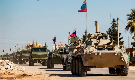 Xe quân sự của Nga ở Syria. Ảnh: AFP