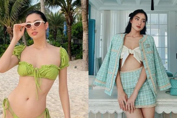 Hoa hậu Lương Thùy Linh khoe dáng nuột với bikini