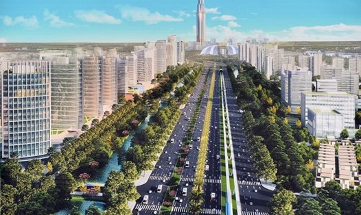 Đồ án thiết kế quy hoạch trục đô thị Nhật Tân - Nội Bài (Hà Nội).
Nguồn: QHHN
