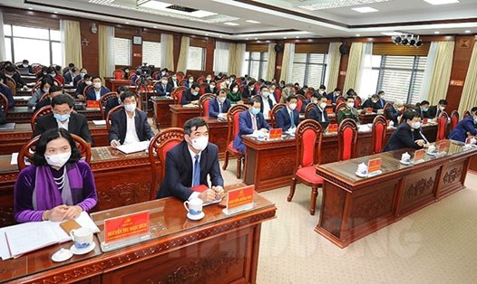 Ban chấp hành Đảng bộ tỉnh Hải Dương họp sáng ngày 22.3. Ảnh CTV