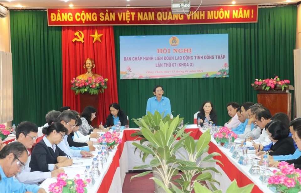 LĐLĐ tỉnh Đồng Tháp sẽ tập trung thực hiện 12 chỉ tiêu nhiệm vụ năm 2021 do Tổng LĐLĐVN giao. Ảnh: Lưu Hùng