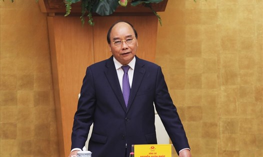 Thủ tướng Nguyễn Xuân Phúc phát biểu tại cuộc họp. Ảnh: Phạm Đông