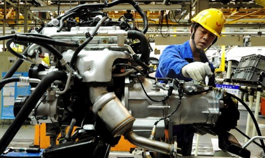 Sản xuất ôtô ở Nhật Bản. Ảnh: AFP