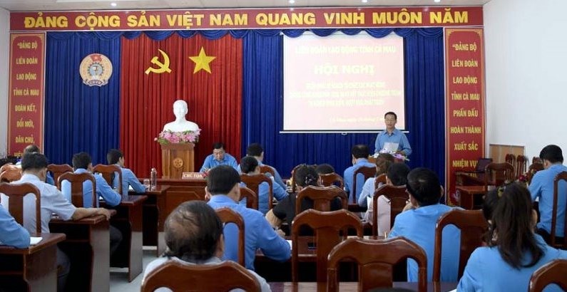 LĐLĐ tỉnh Cà Mau triển khai Tháng công nhân. Ảnh: Nhật Hồ