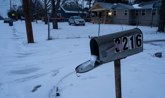 Một khu phố ở Waco, Texas, phủ đầy tuyết vào tháng 2 năm 2021. Ảnh: AFP