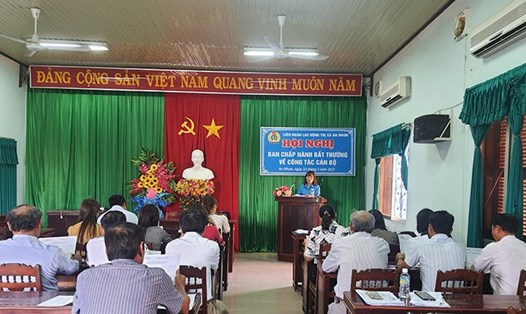 Ban Chấp hành LĐLĐ thị xã An Nhơn (tỉnh Bình Định) đã tổ chức Hội nghị bất thường để kiện toàn về công tác tổ chức cán bộ. Ảnh: LĐLĐ tỉnh Bình Định