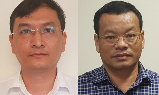 Bị can Lê Quang Hào (trái) và Nguyễn Mạnh Hùng trong vụ án sai phạm tại Dự án đường cao tốc Đà Nẵng - Quảng Ngãi. Ảnh: Bộ Công an.