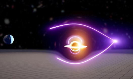 Hố đen mới được tìm thấy qua việc phát hiện một vụ nổ tia gamma thấu kính hấp dẫn. Ảnh:  Carl Knox, OzGrav.