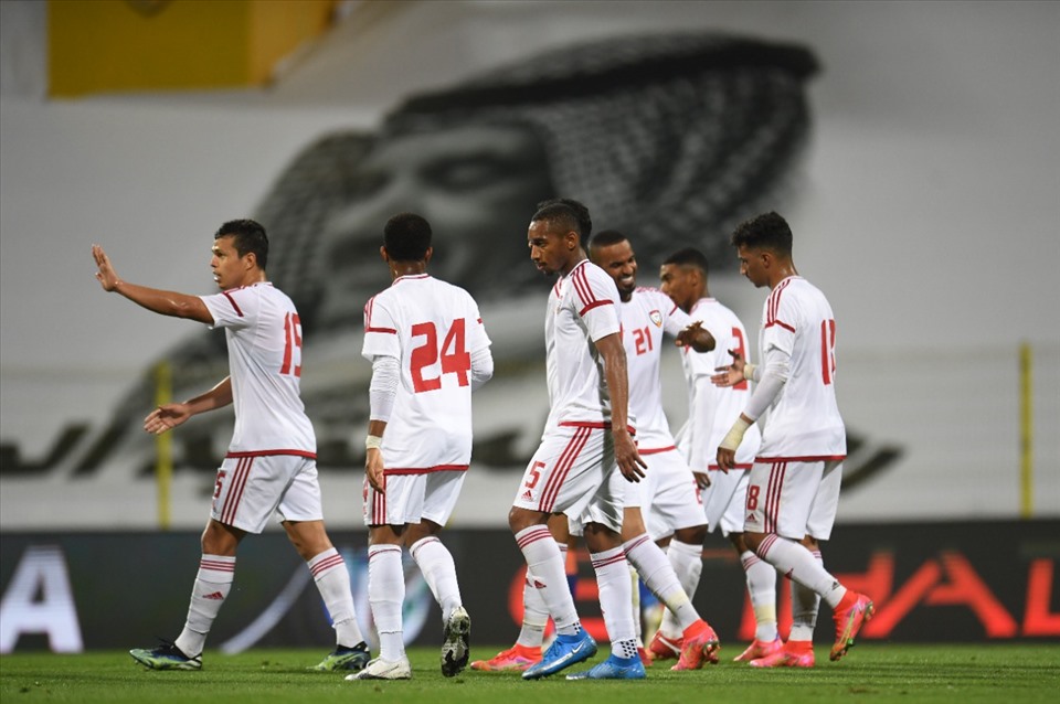 Tuyển UAE có chiến thắng đậm 6-0 trước thềm vòng loại World Cup 2022, nơi họ quyết tâm soán ngôi tuyển Việt Nam. Ảnh: LĐBĐ UAE.