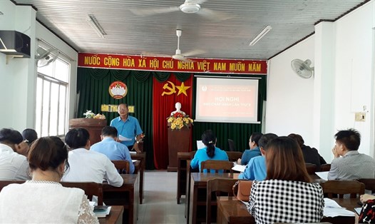 Liên đoàn Lao động huyện Hàm Thuận Nam (Bình Thuận) đã tổ chức Hội nghị lần thứ 9, khóa VII, nhiệm kỳ 2018 - 2023. Ảnh: Phan Thị Vinh