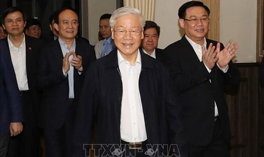 Tổng Bí thư, Chủ tịch Nước Nguyễn Phú Trọng đến dự Hội nghị. Ảnh: Trí Dũng/TTXVN