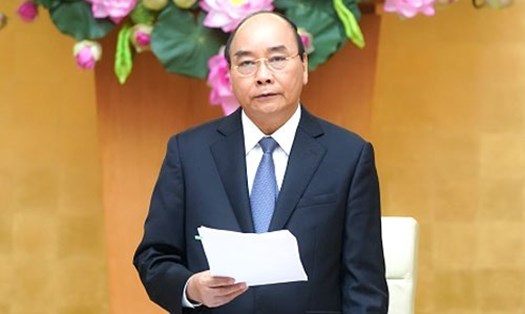 Thủ tướng Nguyễn Xuân Phúc chủ trì phiên họp Chính phủ thường kỳ tháng 3.2021. Ảnh: Quang Hiếu