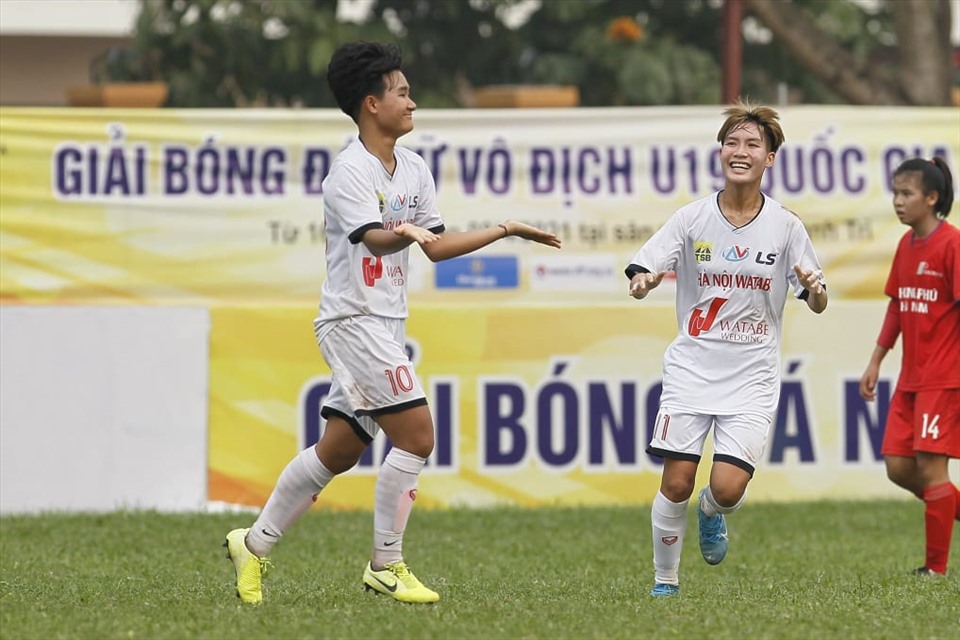 U19 Hà Nội tiếp tục cho trận đấu thăng hoa ở giải U19 nữ Quốc gia 2021. Ảnh: Minh Hoàng