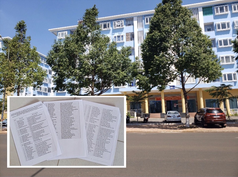 Một góc khu nhà ở xã hội cho cán bộ, công chức, viên chức ở tỉnh Đắk Lắk (Khu dân cư Km4-5, đường Tôn Đức Thắng, phường Tân An, TP.Buôn Ma Thuột). Danh sách những người được mua nhà ở xã hội (ảnh nhỏ). Ảnh: Bảo Trung