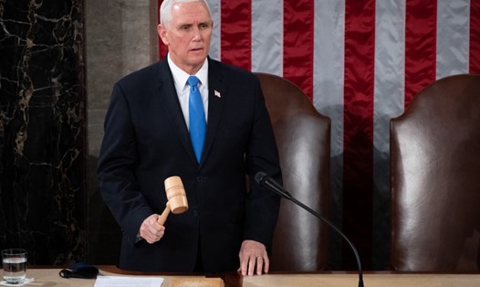 Ông Mike Pence trong cuộc họp Quốc hội Mỹ ngày 6.1. Ảnh: AFP.