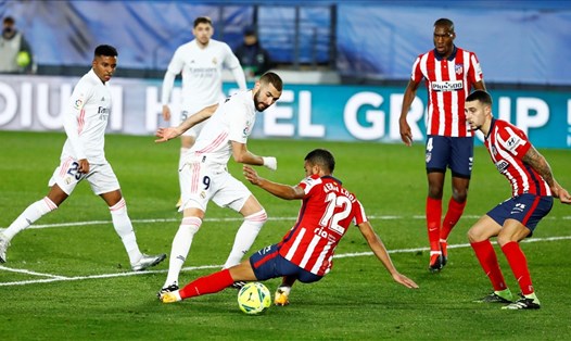 Real Madrid thắng Atletico Madrid 2-0 ở lượt đi nhưng đó là khi có Karim Benzema. Ảnh: La Liga