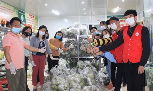 Công đoàn viên chức tỉnh Ninh Bình đã chung tay giải cứu hơn 7 tấn nông sản giúp nông dân Hải Dương. Ảnh: NT