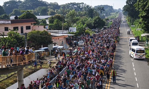 Dòng người nhập cư Mỹ đổ về biên giới Mỹ-Mexico. Ảnh: AFP