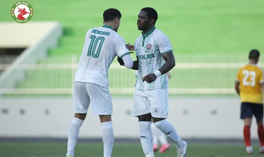 Rimario ghi bàn nhưng Bình Định không thể thắng đội Khánh Hòa. Ảnh: Fanpage CLB Bình Định.