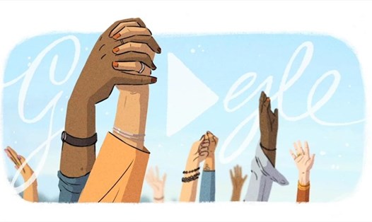 Google Doodle hôm nay (ngày 8.3.2021) tôn vinh ngày Quốc tế Phụ nữ. Ảnh: Google.