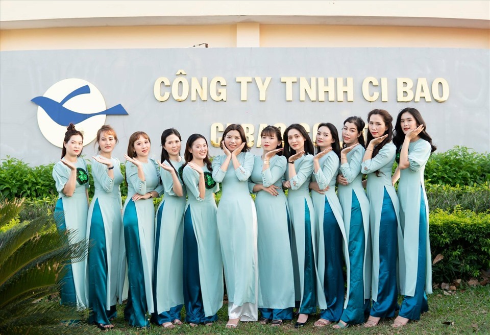 Đơn vị CĐCS Công ty TNHH Cibao tham gia cuộc thi ảnh đẹp “Tự hào Áo Dài Việt Nam”. Ảnh: Công đoàn Long Khánh