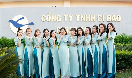 Đơn vị CĐCS Công ty TNHH Cibao tham gia cuộc thi ảnh đẹp “Tự hào Áo Dài Việt Nam”. Ảnh: Công đoàn Long Khánh
