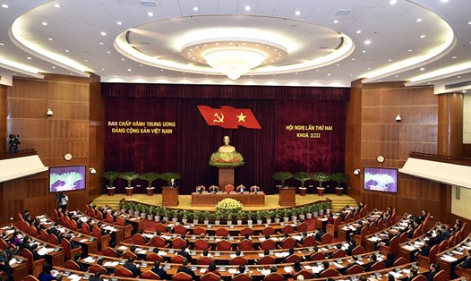 Hội nghị lần thứ 2 Ban Chấp hành Trung ương Đảng khoá XIII khai mạc sáng ngày 8.3 tại Hà Nội. Ảnh: Nhật Bắc.