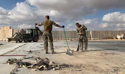 Binh sĩ Mỹ tại căn cứ không quân al-Asad ở Iraq. Ảnh: AFP