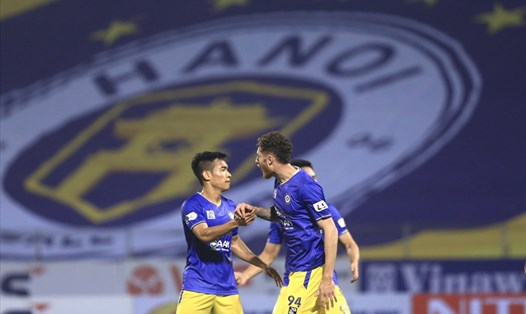 Hà Nội đang hướng đến chiến thắng đầu tiên ở V.League 2021. Ảnh: Hoài Thu