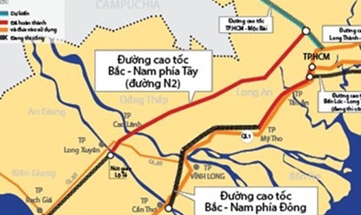 Điều chỉnh quy hoạch các tuyến cao tốc vùng Đồng bằng sông Cửu Long. Ảnh minh hoạ