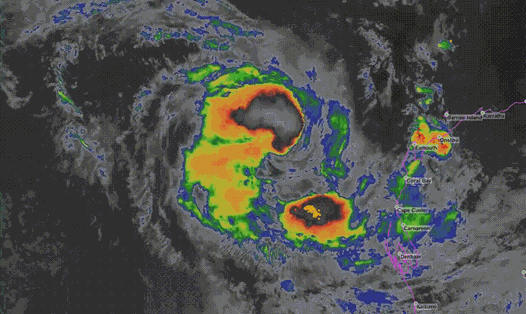 Dự báo thời tiết cho biết bão Seroja sẽ đổ bộ Tây Australia vào tối 11.4. Ảnh: Cục Khí tượng Tây Australia