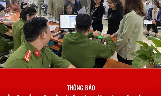 Công an Hà Nội thông báo cấp thẻ căn cước công dân gắn chip cho người dân từ ngày mai ở trụ sở Phòng Cảnh sát QLHC về TTXH. Ảnh: CAHN.
